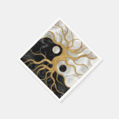 Yin Yang Tree of life - Marmor und Gold Serviette (Ecke)