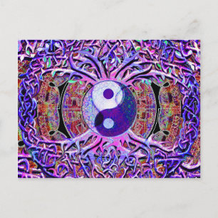 Yin Yang Tree of Life Postkarte