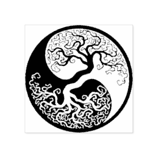 Yin Yang Tree oif Life Gummistempel (Prägung)