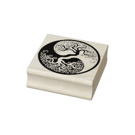 Yin Yang Tree oif Life Gummistempel