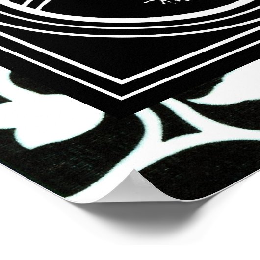 Yin Yang Tree Symbol Schwarz-weiß Harmonie Poster (Ecke)