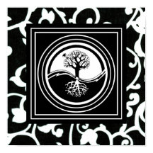 Yin Yang Tree Symbol Schwarz-weiß Harmonie