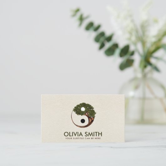 Yin Yang Tree Visitenkarte (Stehend Vorderseite)