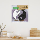 Yin & Yang treffen lustiges Zen Poster (Küche)