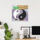 Yin & Yang treffen lustiges Zen Poster (Heimbüro)