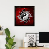 YIN YANG TRIBAL 3D POSTER (Heimbüro)