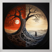 Yin Yang Trippy Tree Poster (Vorne)