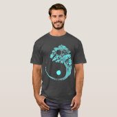 Yin Yang Turquoise Blue Bonsai Tree Japanese Zen T-Shirt (Vorne ganz)