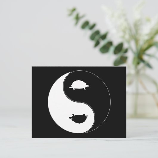 Yin Yang Turtle Postkarte (Stehend Vorderseite)