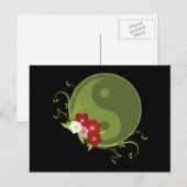 Yin Yang und Blume Postkarte (Vorne/Hinten)