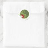 Yin Yang und Blume Runder Aufkleber (Tasche)