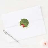 Yin Yang und Blume Runder Aufkleber (Umschlag)