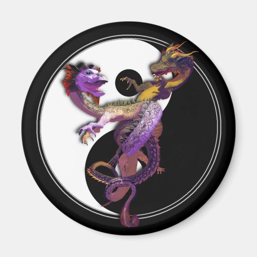 Yin Yang und der Dragons-Tanz der Liebe Magnet (Vorne)