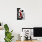 Yin Yang und Dragon Poster (Heimbüro)