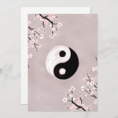 Yin Yang und Sakura Blossom Feiertagskarte (Vorne/Hinten)