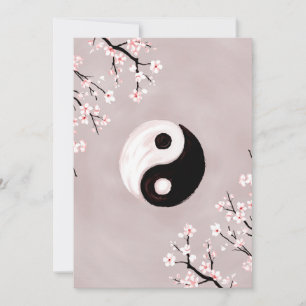Yin Yang und Sakura Blossom Feiertagskarte