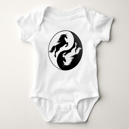 Yin Yang Unicorn Baby One Piece Baby Strampler (Vorderseite)
