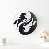 Yin Yang Unicorn Clock Große Wanduhr (Zuhause)