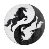 Yin Yang Unicorn Cutting Board Schneidebrett (Vorderseite)