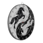 Yin Yang Unicorn Dart Board Dartscheibe (Vorderseite Links)