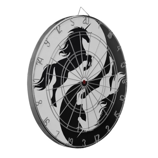 Yin Yang Unicorn Dart Board Dartscheibe (Vorderseite Links)