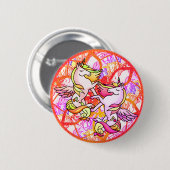 Yin Yang Unicorn Rainbow Bliss Button (Vorne & Hinten)