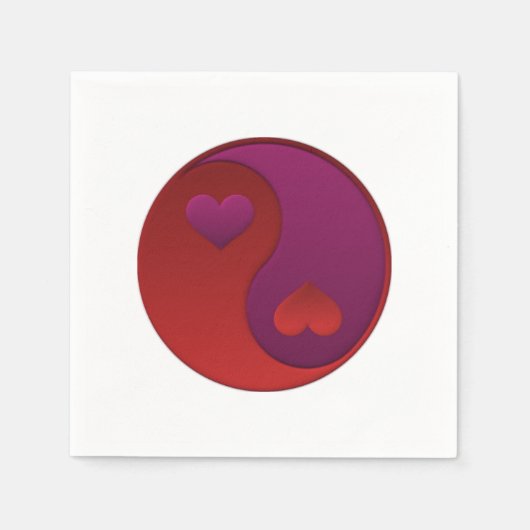 Yin Yang Valentines Serviette (Vorderseite)
