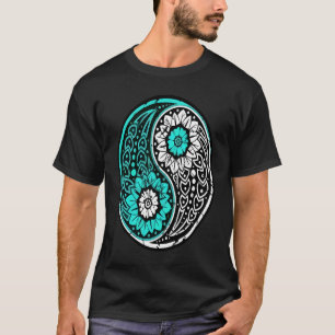 Yin Yang Verzierte Namaste Yoga Frieden Achtsamkei T-Shirt