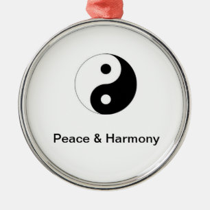 Yin/Yang-Verzierung Silbernes Ornament