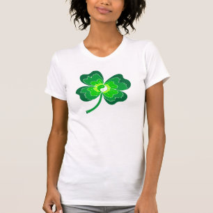 Yin Yang vierblättriges Kleeblatt T-Shirt