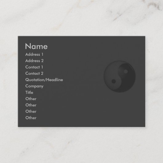 Yin Yang Visitenkarte (Vorderseite)
