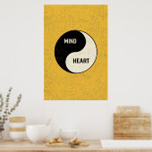 Yin Yang von Geist und Herz – Minimalistische Phil Poster (Küche)