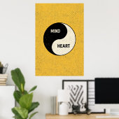 Yin Yang von Geist und Herz – Minimalistische Phil Poster (Heimbüro)