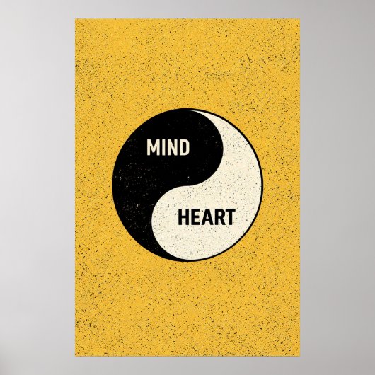 Yin Yang von Geist und Herz – Minimalistische Phil Poster (Vorne)