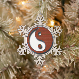 Yin Yang von Shirley Taylor Schneeflocken Zinn-Ornament
