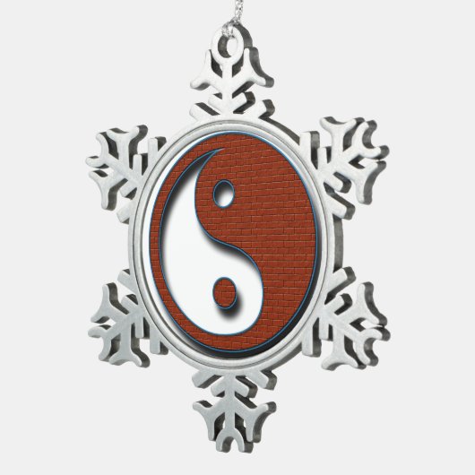 Yin Yang von Shirley Taylor Schneeflocken Zinn-Ornament (Rechts)
