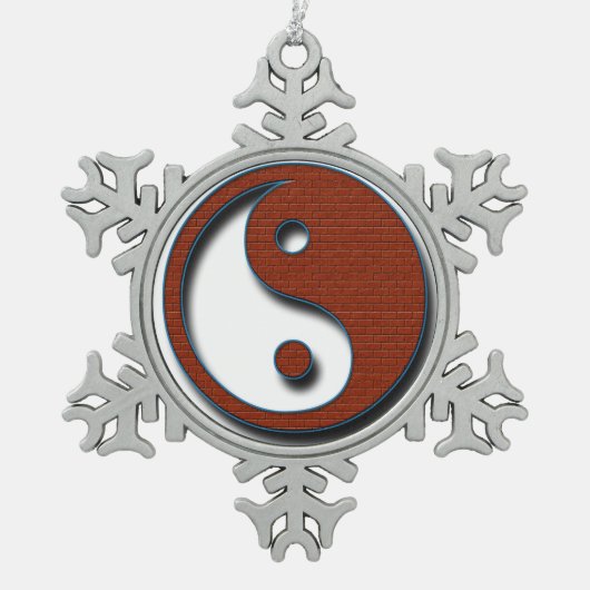 Yin Yang von Shirley Taylor Schneeflocken Zinn-Ornament (Vorderseite)