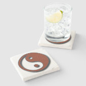 Yin Yang von Shirley Taylor Steinuntersetzer (Seitenansicht)