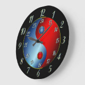 Yin Yang w/Militär Time Large Clock Große Wanduhr (Winkel)