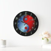 Yin Yang w/Militär Time Large Clock Große Wanduhr (Zuhause)