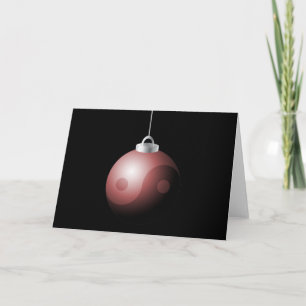 Yin Yang Weihnachtsball im Rot Feiertagskarte