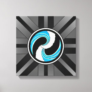Yin Yang Wellen Leinwanddruck