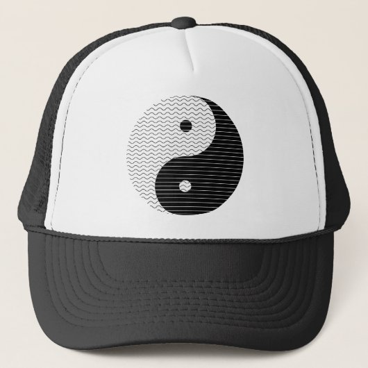 Yin Yang Wellen Truckerkappe (Vorderseite)
