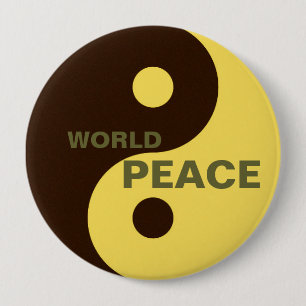 Yin-Yang-Weltfriedenspitzenknopf Button