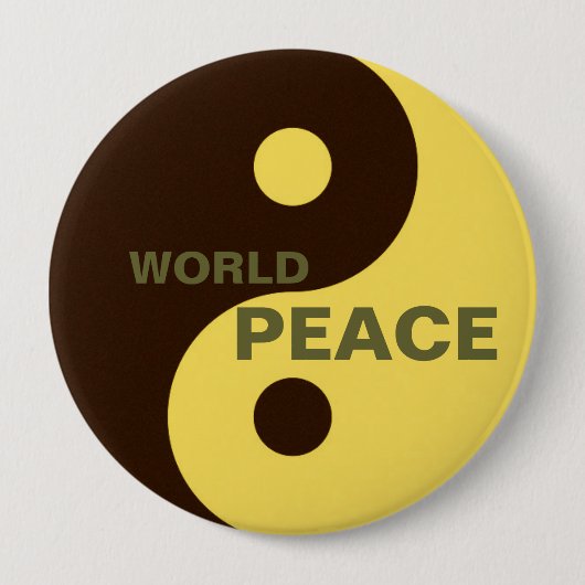 Yin-Yang-Weltfriedenspitzenknopf Button (Vorderseite)