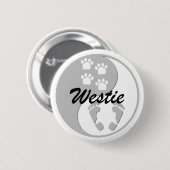 yin Yang westie Button (Vorne & Hinten)