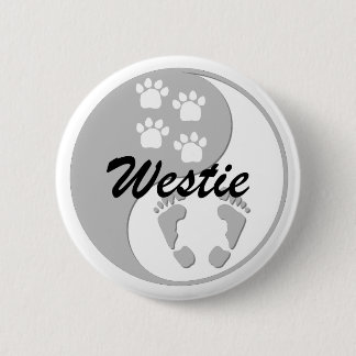yin Yang westie Button