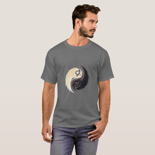 Yin-Yang Wing Emblem T-Shirt – Dark Fantasy (Vorne ganz)