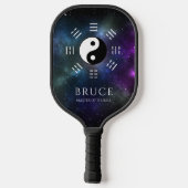 Yin Yang with Bagua Trigram Symbols I-Ching Pickleball Schläger (Rückseite)