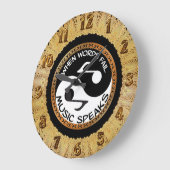 Yin Yang with music words 1 Große Wanduhr (Winkel)